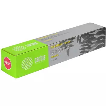 Картридж лазерный Cactus CS-O301Y (O301Y), желтый, 1500 страниц, совместимый для OKI C301 / 321