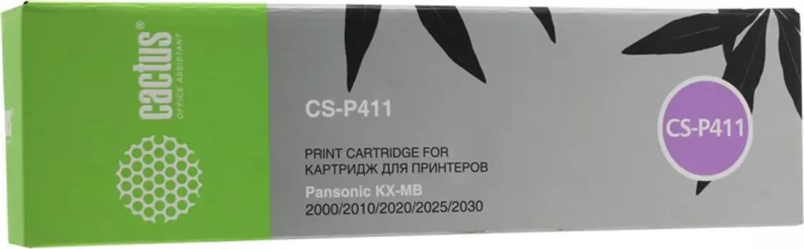 Картридж лазерный Cactus CS-P411 (KX-FAT411A7), черный, 2000 страниц, совместимый для Panasonic KX-MB1900RU, KX-MB2000RU, KX-MB2020RU, KX-MB2030RU, KX-MB2051RU, KX-MB2061RU