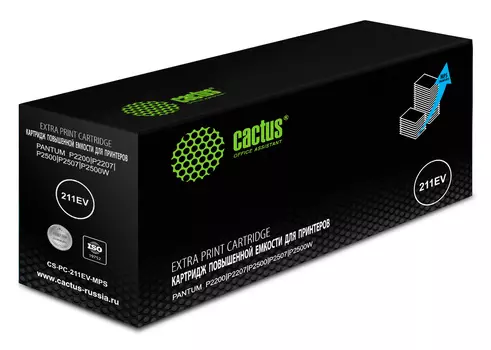 Картридж лазерный Cactus CS-PC-211EV-MPS (PC-211EV), черный, 6000 страниц, совместимый для Pantum P2200/P2207/P2500/P2507/P2500W/M6500/M6550/M6607