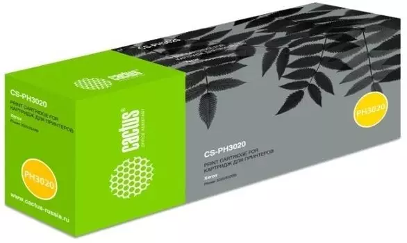 Картридж лазерный Cactus CS-PH3020X (106R03048), черный, 1500 страниц, 2 шт., совместимый для Xerox Phaser 3020/3020BI без чипа