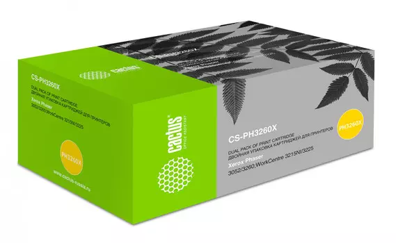 Картридж лазерный Cactus CS-PH3260X (106R02782), черный, 6000 страниц, совместимый для Xerox Phaser 3052/3052NI/3260