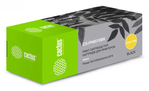 Картридж лазерный Cactus CS-PH6510BK (106R03484), черный, 2500 страниц, совместимый для Xerox Phaser 6510DN/WC 6515DN