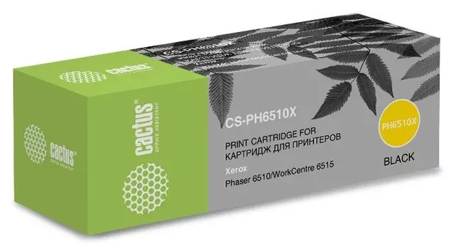 Картридж лазерный Cactus CS-PH6510X (106R03488), черный, 5500 страниц, совместимый для Xerox Phaser 6510/WC6515
