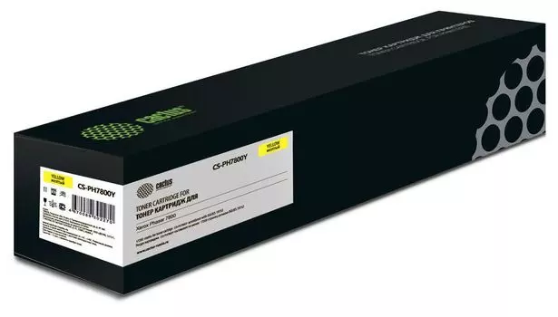 Картридж лазерный Cactus CS-PH7800Y (106R01572), желтый, 17200 страниц, совместимый для Xerox Phaser 7800 без чипа