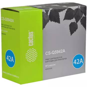 Картридж лазерный Cactus CS-Q5942A (Q5942A), черный, 10000 страниц, совместимый для LaserJet 4250dtnsl / 4250 / 4250dtn / 4250n / 4250tn / 4350 / 4350dtn / 4350dtnsl / 4350n / 4350tn
