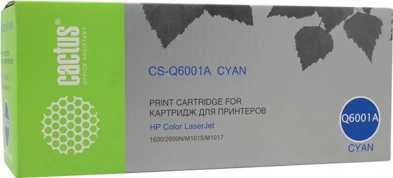Картридж лазерный Cactus CS-Q6001A (Q6001A), голубой, 2000 страниц, совместимый для CLJ 1600 / 2600n / 2605 / 2605dn / 2605dtn