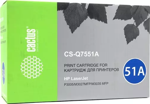 Картридж лазерный Cactus CS-Q7551A (Q7551A), черный, 6500 страниц, совместимый для LaserJet M3027x / M3027 / M3035 / M3035xs / M3005 / M3005d / M3005dn / M3005n / M3005x