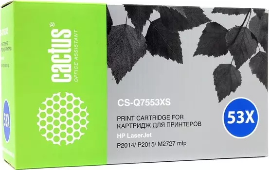 Картридж лазерный Cactus CS-Q7553XS (Q7553X), черный, 7000 страниц, совместимый для LaserJet M2727nf / M2727nfs / P2014 / P2015 / P2015dn / P2015n / P2015x