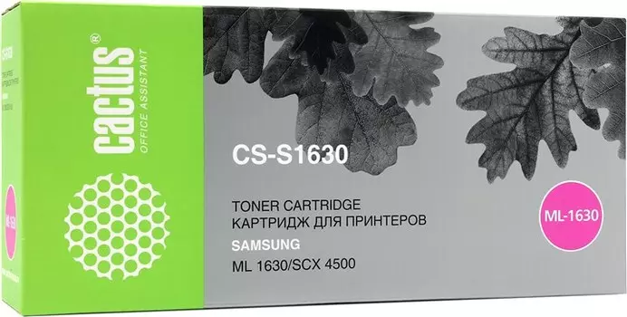 Картридж лазерный Cactus CS-S1630 (ML-D1630A), черный, 2000 страниц, совместимый для Samsung ML-1630, ML-1630W, SCX-4500, SCX-4500W