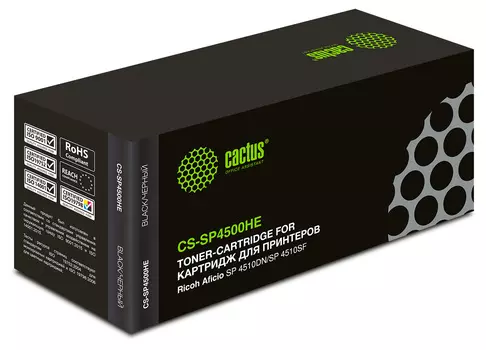 Картридж лазерный Cactus CS-SP4500HE (SP4500HE/407318), черный, 12000 страниц, совместимый для Ricoh Aficio SP 4510DN/SP 4510SF