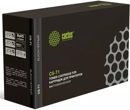 Картридж лазерный Cactus CS-T1 (T1), черный, 3500 страниц, совместимый для Deli P2500DW/M2500DW