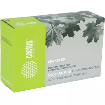 Картридж лазерный Cactus CS-TK3130 (TK3130), черный, 25000 страниц, совместимый для Kyocera FS-4200DN, FS-4300DN, ECOSYS M3550idn, ECOSYS M3560idn