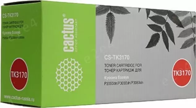 Картридж лазерный Cactus CS-TK3170 (TK-3170/1T02T80NL0), черный, 15500 страниц, совместимый для Kyocera Ecosys P3050dn/P3055dn/P3060dn