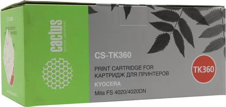 Картридж лазерный Cactus CS-TK360 (TK-360), черный, 20000 страниц, совместимый для Kyocera FS-4020DN