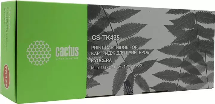 Картридж лазерный Cactus CS-TK435 (TK-435), черный, 15000 страниц, совместимый для Kyocera TASKalfa 180, TASKalfa 220, TASKalfa 181, TASKalfa 221
