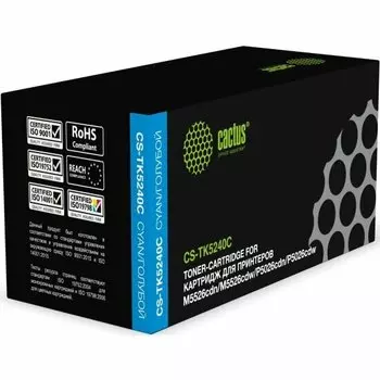 Картридж лазерный Cactus CS-TK5240C (TK-5240C/1T02R7CNL0), голубой, 3000 страниц, совместимый для Kyocera Ecosys M5526cdn/P5026cdn/P5026cdw