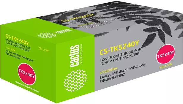 Картридж лазерный Cactus CS-TK5240Y (TK-5240Y/1T02R7ANL0), желтый, 3000 страниц, совместимый для Kyocera Ecosys M5526cdn/P5026cdn/P5026cdw