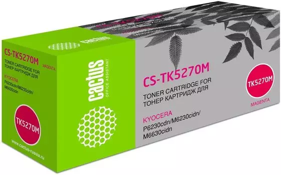 Картридж лазерный Cactus CS-TK5270M (TK-5270M/1T02TVBNL0), пурпурный, 6000 страниц, совместимый для Kyocera P6230cdn/M6230cidn/M6630cidn
