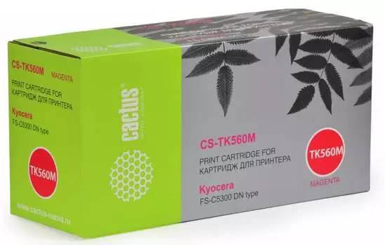 Картридж лазерный Cactus CS-TK560M (TK-560M), пурпурный, 10000 страниц, совместимый для Kyocera FS-C5300DN, FS-C5350DN, ECOSYS P6030cdn