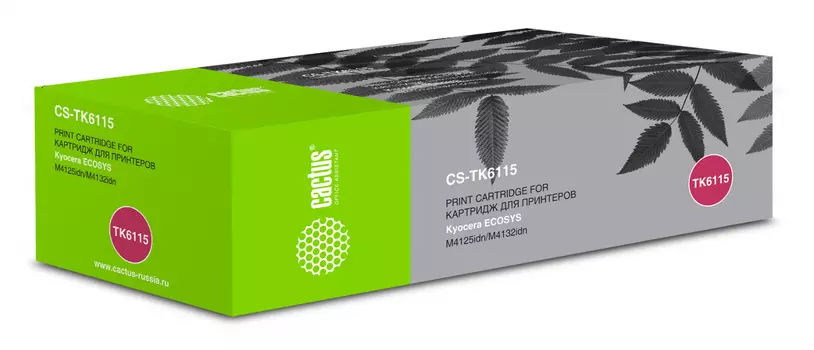 Картридж лазерный Cactus CS-TK6115 (TK-6115/1T02P10NL0), черный, 15000 страниц, совместимый для Kyocera Ecosys M4125idn/M4132idn