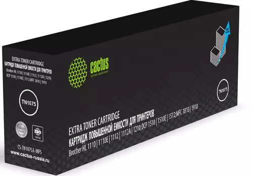 Картридж лазерный Cactus CS-TN1075A-MPS (TN-1075A), черный, 2000 страниц, совместимый для Brother HL-1110/HL-1112/HL-1510/HL-1512/HL-1810/HL-1815