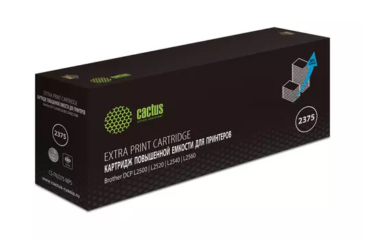 Картридж лазерный Cactus CS-TN2375-MPS (TN-2375), черный, 10400 страниц, совместимый для Brother DCP L2500/L2520/L2540/L2560