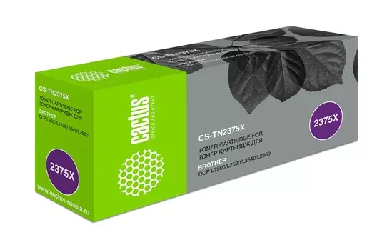 Картридж лазерный Cactus CS-TN2375X (TN-2375X), черный, 5200 страниц, совместимый для Brother DCP L2500/L2520/L2540/L2560