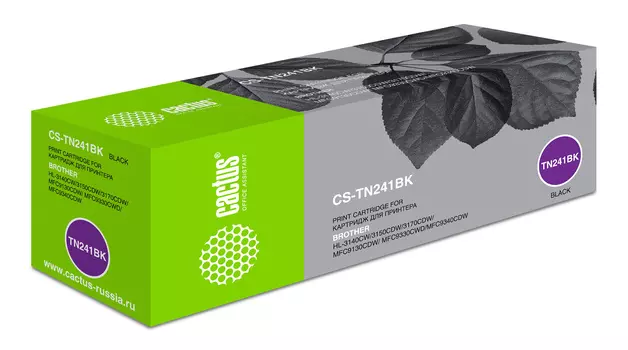 Картридж лазерный Cactus CS-TN241BK (TN-241Bk), черный, 2500 страниц, совместимый для Brother HL-3170CDW