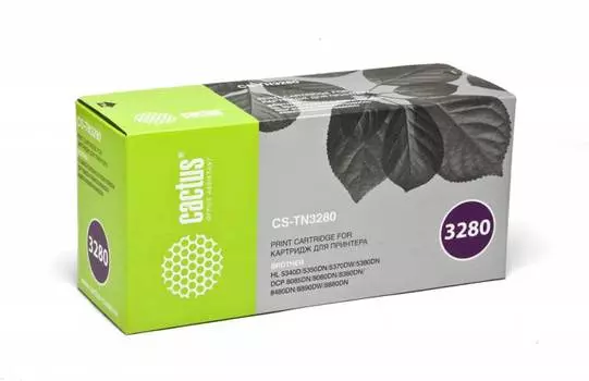 Картридж лазерный Cactus CS-TN3280 (TN-3280), черный, 8000 страниц, совместимый, для Brother HL-5340D, HL-5340DL, HL-5350DN, HL-5350DNLT, HL-5370DW, HL-5380DN, DCP-8070D, DCP-8085DN, MFC-8370DN, MFC-8380DN, MFC-8880DN, MFC- 8890DW плохая упаковка