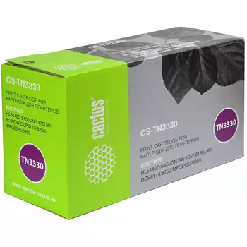 Картридж лазерный Cactus CS-TN3330 (TN-3330), черный, 3000 страниц, совместимый для Brother DCP-8110DN, DCP-8250DN, HL-5440D, HL-5450DN, HL-5450DNT, HL-5470DW, HL-6180DW, MFC-8520DN, MFC-8950DW