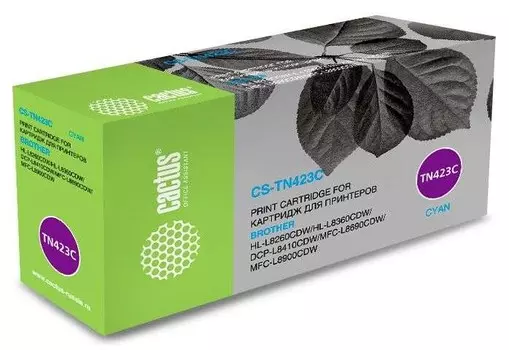 Картридж лазерный Cactus CS-TN423C (TN-423C), голубой, 4000 страниц, совместимый для Brother DCP L8410CDW/HL L8260CDW/MFC L8690CDW