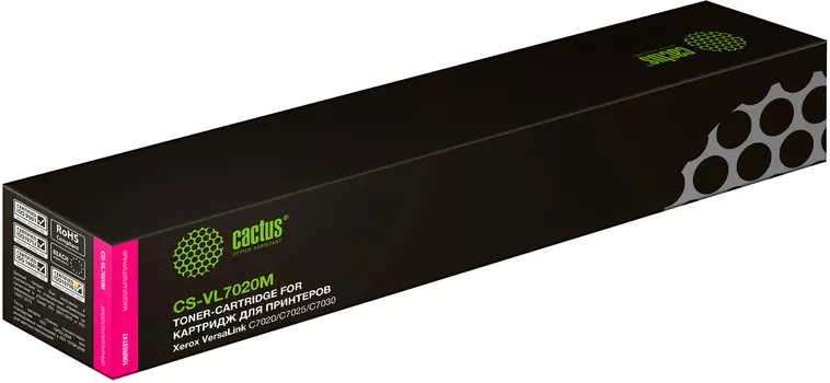 Картридж лазерный Cactus CS-VL7020M (106R03747), пурпурный, 16500 страниц, совместимый для Xerox VersaLink C7020/C7025/C7030 без чипа