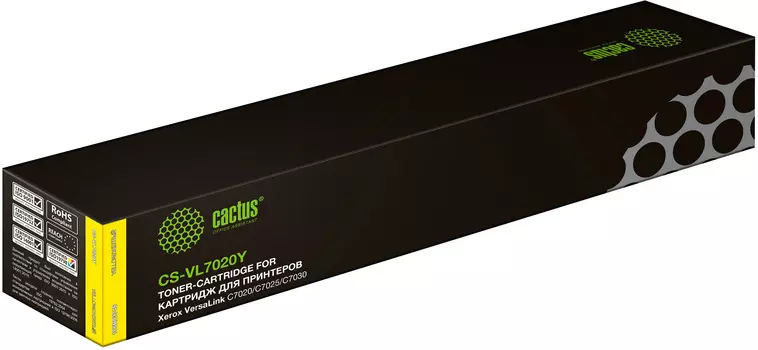 Картридж лазерный Cactus CS-VL7020YRU (106R03746), желтый, 16500 страниц, совместимый для Xerox VersaLink C7020/C7025/C7030