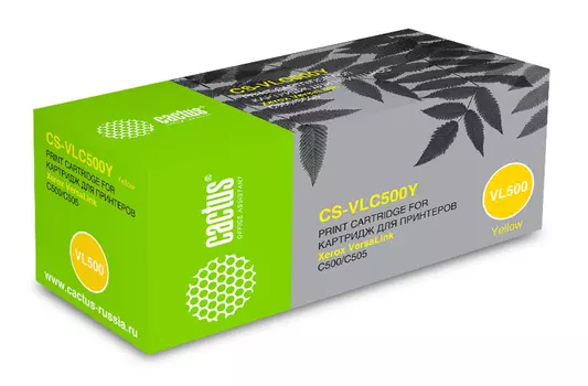 Картридж лазерный Cactus CS-VLC500Y (106R03879), желтый, 2400 страниц, совместимый для Xerox VersaLink C500/C505