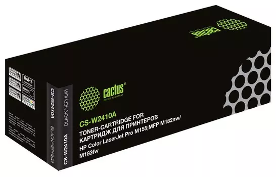 Картридж лазерный Cactus CS-W2410A (№216A/W2410A ), черный, 1050 страниц, совместимый для Color LJ Pro M155;MFP M182nw/M183fw с чипом