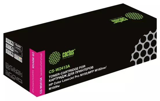 Картридж лазерный Cactus CS-W2413A (№216A/W2413A ), пурпурный, 850 страниц, совместимый для Color LJ Pro M155;MFP M182nw/M183fw с чипом
