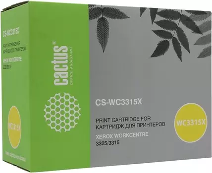 Картридж лазерный Cactus CS-WC3315X (106R02310), черный, 5000 страниц, совместимый для Xerox WorkCentre 3315/3325