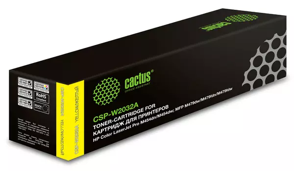 Картридж лазерный Cactus CSP-W2032A (№415A/W2032A), желтый, 2100 страниц, совместимый для LJ M454/MFP M479