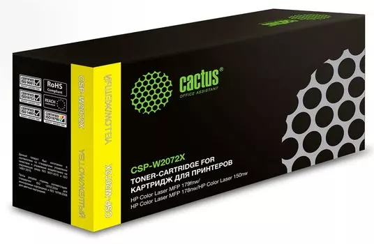 Картридж лазерный Cactus CSP-W2072X (W2072X), желтый, 1300 страниц, совместимый для CL 150a/CL 150nw/CL 178nw MFP/CL 179fnw MFP