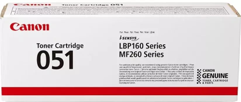 Картридж лазерный Canon 051/2168C002, черный, 1700 страниц, оригинальный для Canon LBP162dw