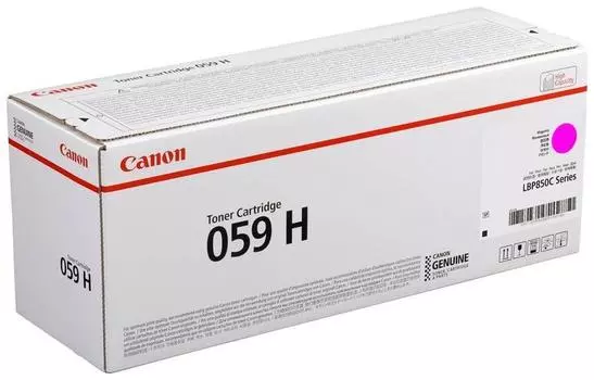 Картридж лазерный Canon 059H/3625C001, пурпурный, 13500 страниц, оригинальный для Canon i-SENSYS LBP852Cx LBP852