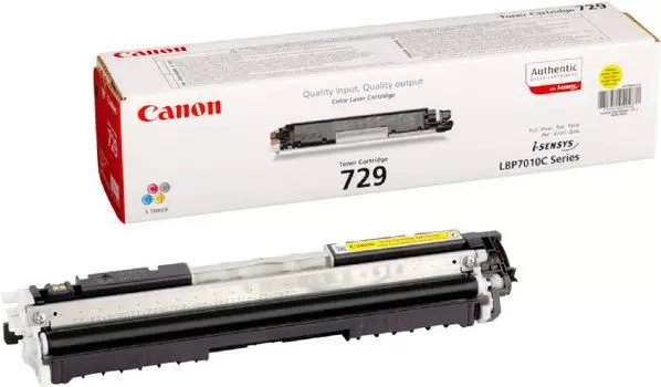 Картридж лазерный Canon 729 Y/4367B002, желтый, 1000 страниц, оригинальный для Canon LBP7010C / LBP7018C