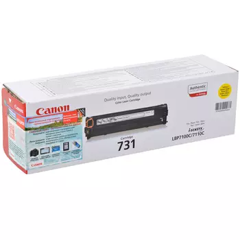 Картридж лазерный Canon 731Y/6269B002, желтый, 1500 страниц, оригинальный для Canon LBP7100Cn / 7110Cw