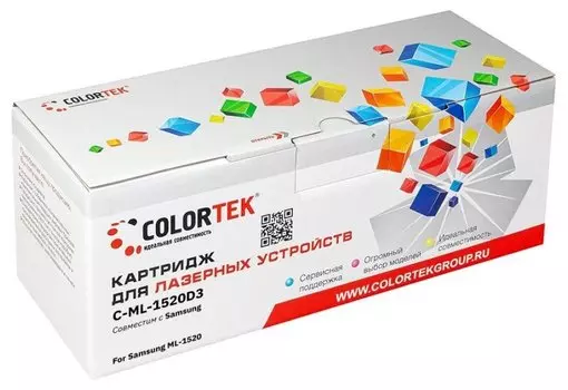 Картридж лазерный Colortek 102496 (ML-1520D3), черный, 3000 страниц, совместимый для Samsung Samsung ML-1520/1710/4216/4100 / X-3116/PE114/PE16 черный (3000 стр.) для принтеров Samsung ML-1520, Samsung ML-1710, Samsung ML-4216, Samsung ML-4100, Samsung X-3116, Samsung PE-114, Samsung PE-16 (CT-ML1520/1710/4216/4100)