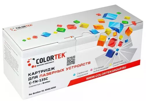 Картридж лазерный Colortek CK-TN-135C (TN-135C), голубой, 4000 страниц, совместимый для Brother HL 4040/4050