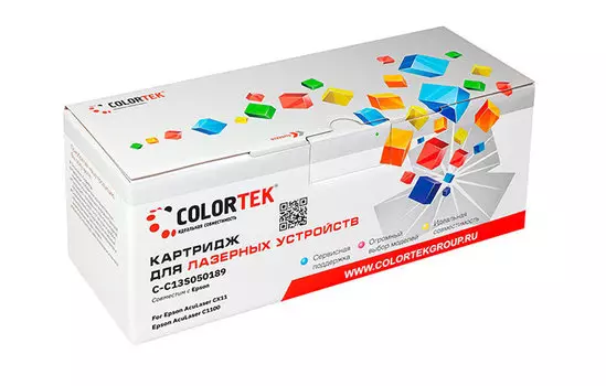 Картридж лазерный Colortek CT-C13S050189 (C13S050189), голубой, 4000 страниц, совместимый для Epson AcuLaser CX11/C1100
