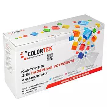 Картридж лазерный Colortek CT-Q5949A/Q7553A (Q5949A/Q7553A), черный, 3000 страниц, совместимый для LJ 1320/3390/3392/P2010-ser/P2014/P2015/M2727