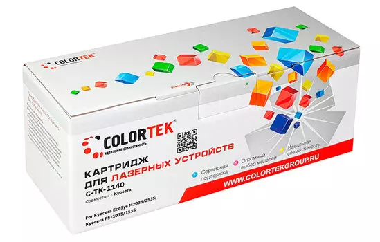 Картридж лазерный Colortek CT-TK1140 (TK-1140), черный, 7200 страниц, совместимый для Kyocera FS-1135MFP/FS-1035MFP