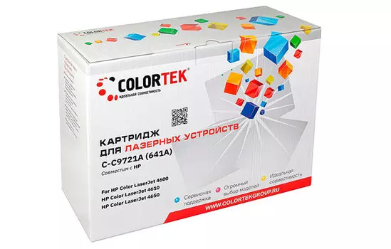 Картридж лазерный Colortek СТ-C9721A (641A/C9721A), голубой, 8000 страниц, совместимый для Color LJ 4600/4610/4650 без чипа