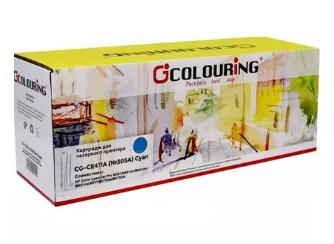 Картридж лазерный Colouring CG-CE411A/№305A (CE411A/№305A), голубой, совместимый, для CLJP M351/Pro 400 color MFP M475dn/M475dw/Pro 400 color M451dn/M451dw/M451nw